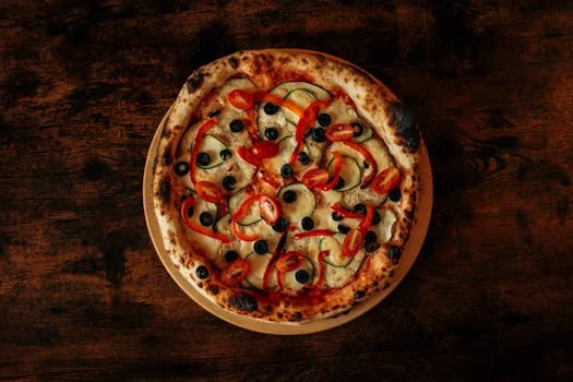 veggie supreme pizza colorful vegetables